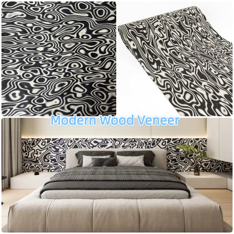 Interior Design Tech - Lembaran Veneer Kayu Grafis Hitam Putih