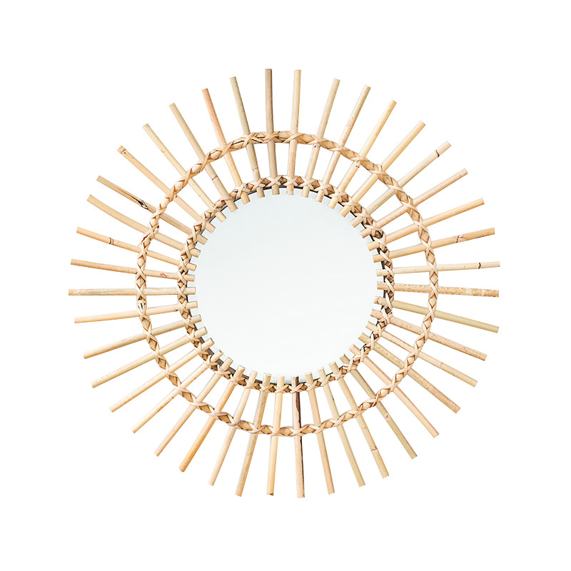 Rattan Mirror Round - Cermin rias gantung dinding rotan gaya