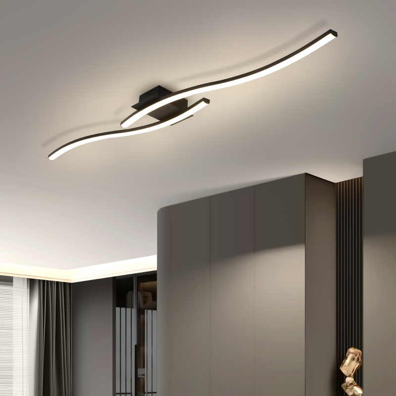 Interior Design Elements - Lampu Langit-langit Hitam Minimalis Modern Kamar