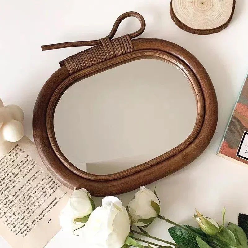 Cermin Rias Bulat Rotan Alami  - Rattan Mirror Round ulasan dan harga