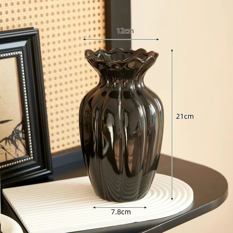 Vas Keramik Krim Retro Prancis - Interior Design Vintage Modern ulasan dan harga