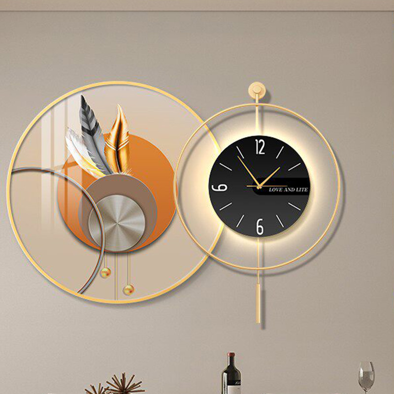 Jam Dinding Seni LED Mewah Vin - Interior Design Vintage Modern ulasan dan harga