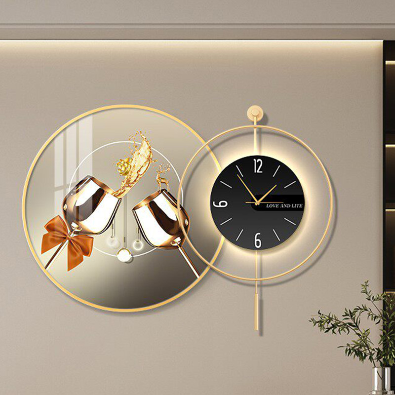 Jam Dinding Seni LED Mewah Vin - Interior Design Vintage Modern ulasan dan harga