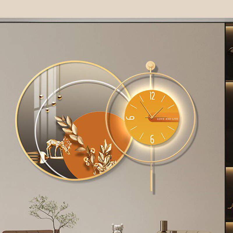 Jam Dinding Seni LED Mewah Vin - Interior Design Vintage Modern ulasan dan harga