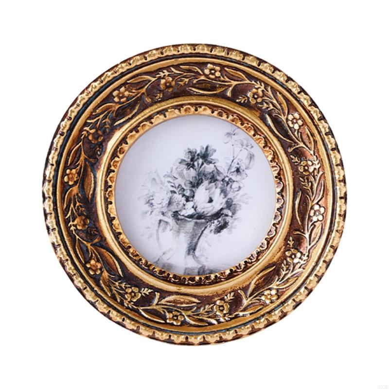 Bingkai Foto Bulat Emas Perung - Rattan Mirror Round ulasan dan harga
