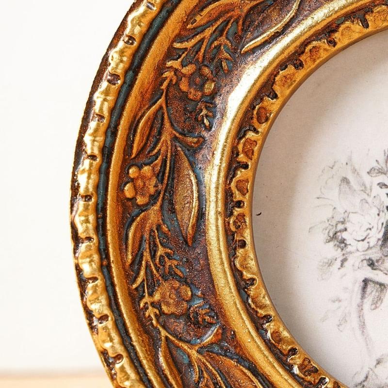 Bingkai Foto Bulat Emas Perung - Rattan Mirror Round ulasan dan harga