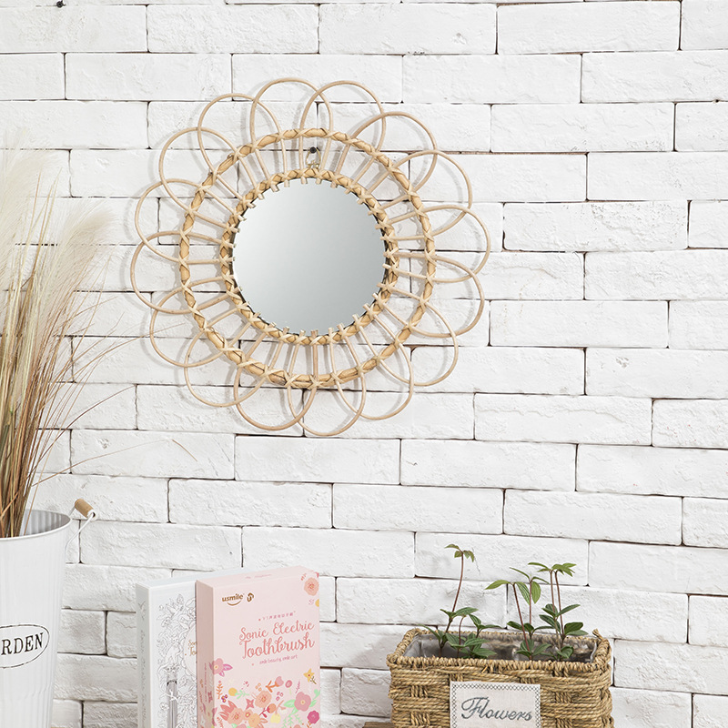 Cermin Gantung Rotan Bentuk Bu - Rattan Mirror Round ulasan dan harga