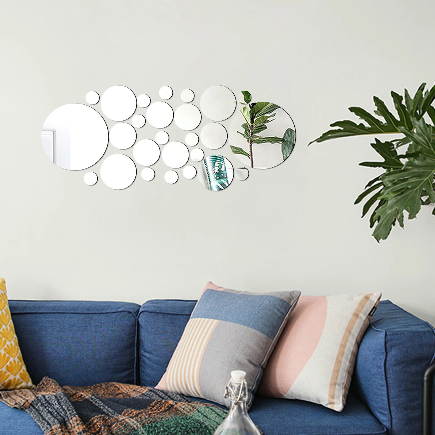 Stiker dinding cermin kristal  - Rattan Mirror Round ulasan dan harga