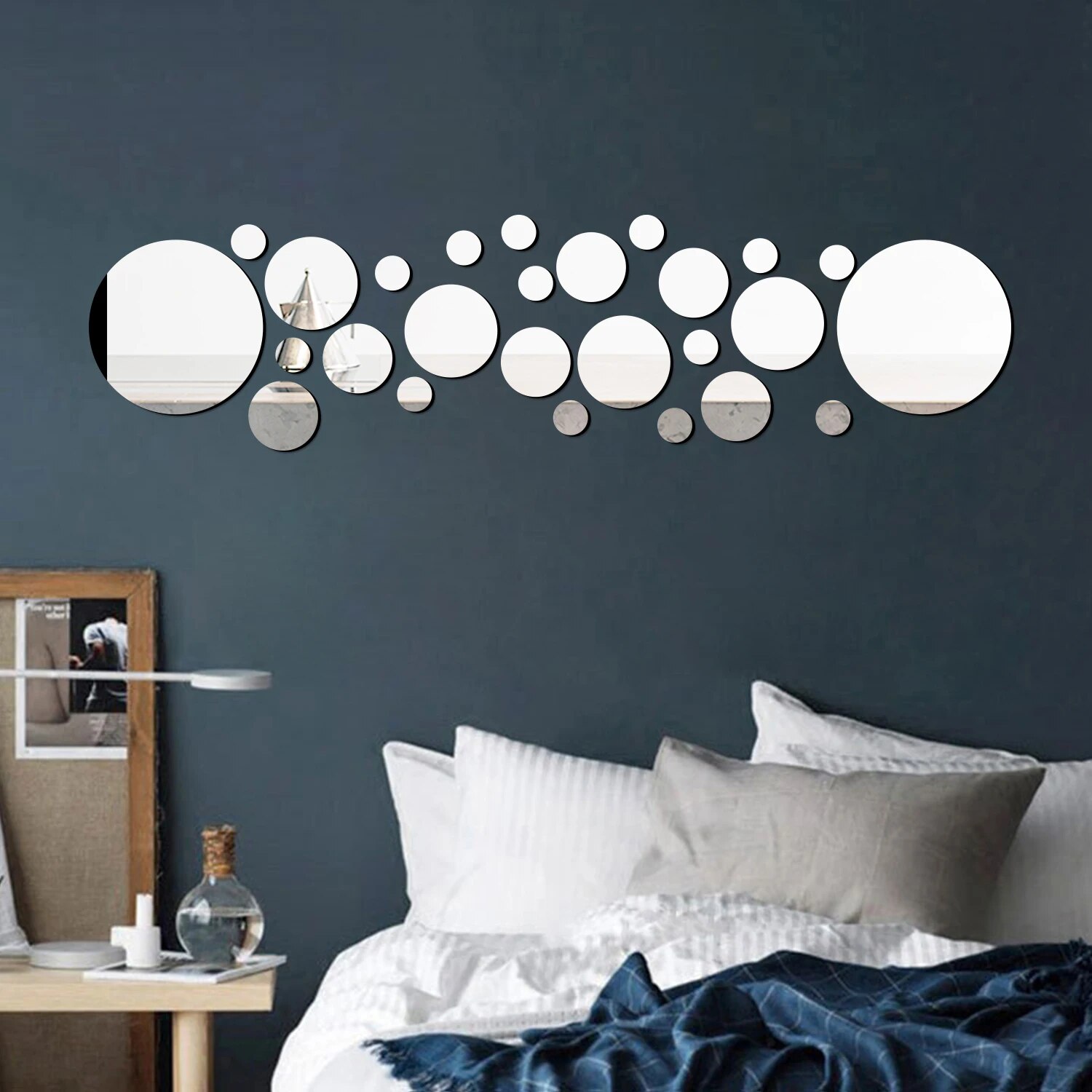 Stiker dinding cermin kristal  - Rattan Mirror Round ulasan dan harga