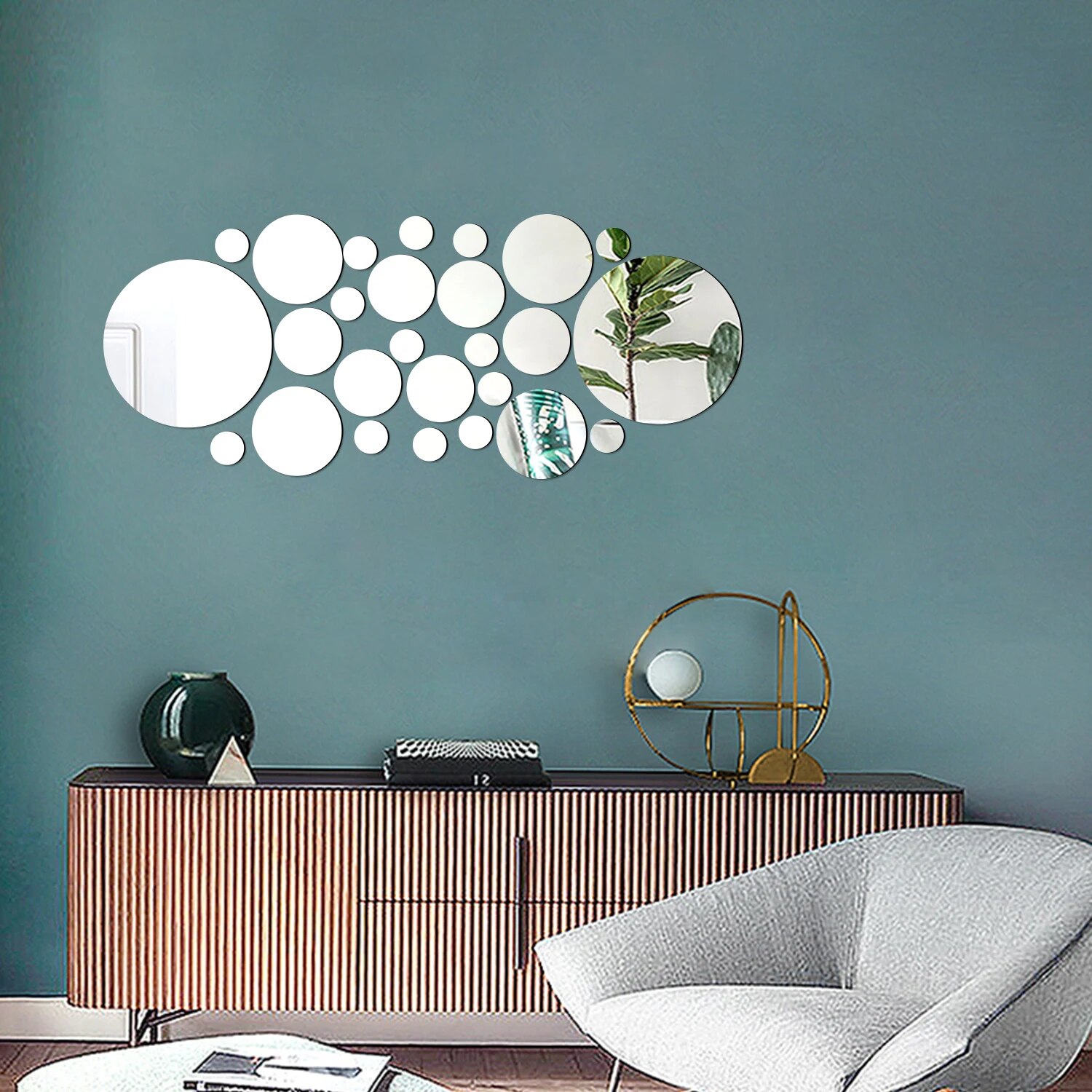 Stiker dinding cermin kristal  - Rattan Mirror Round ulasan dan harga