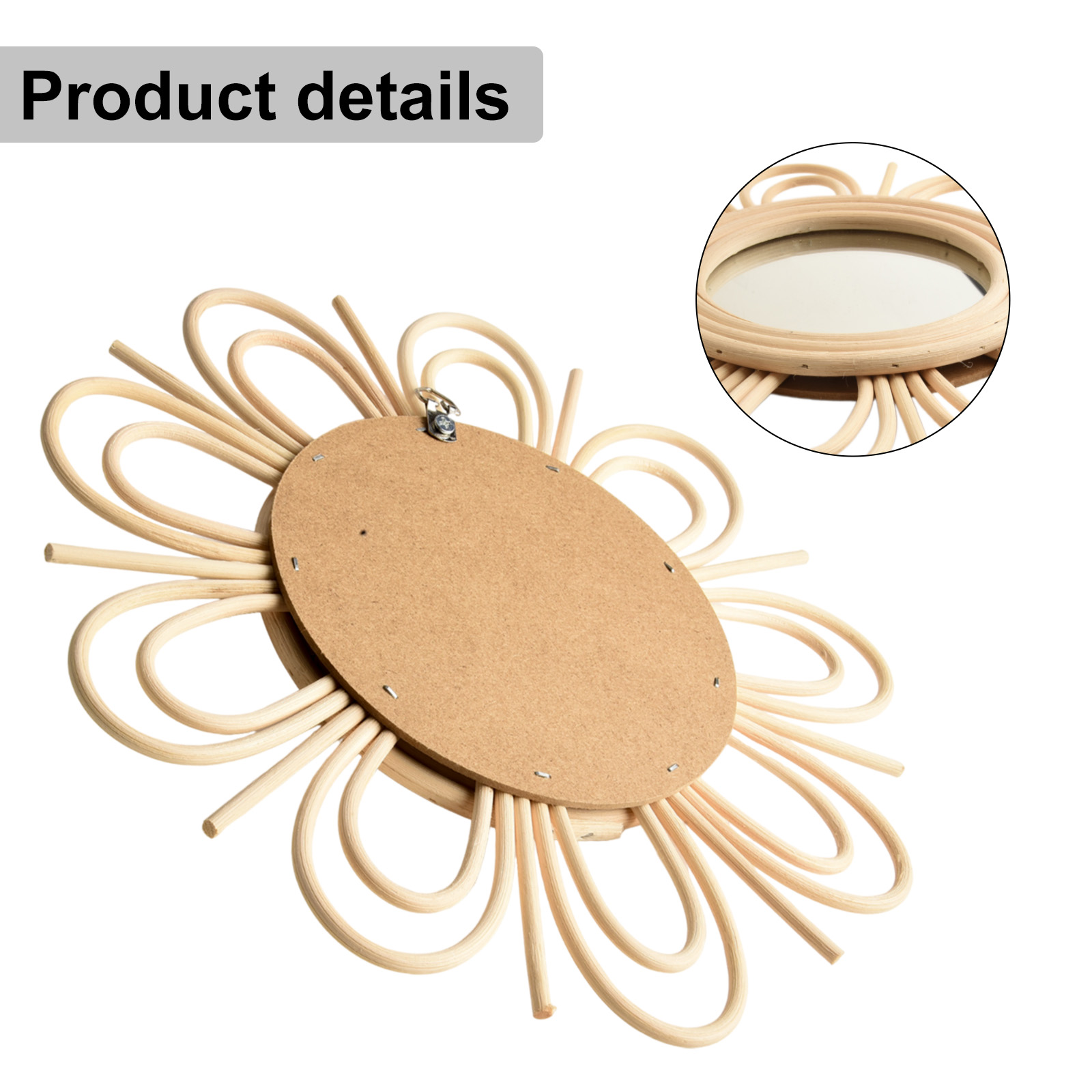 Cermin Gantung Rotan Bohemian  - Rattan Mirror Round ulasan dan harga