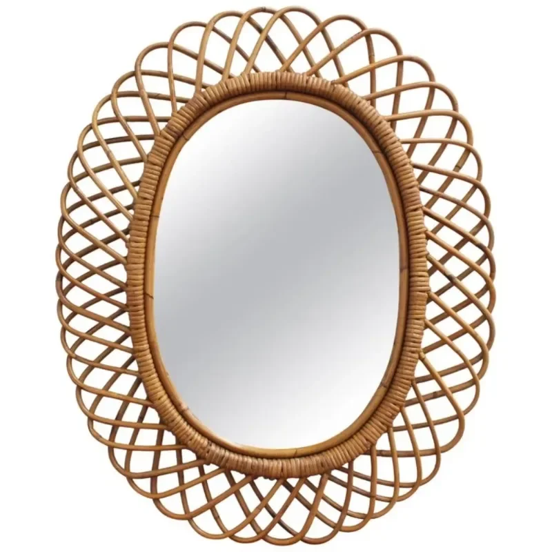 Cermin dinding rotan bundar mo - Rattan Mirror Round ulasan dan harga