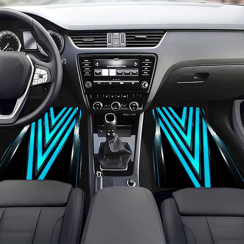 5pcs Karpet Mobil, Pola Biru F - Interior Design Tech ulasan dan harga
